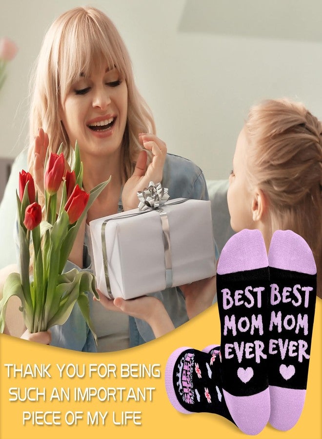 Asikkon Christmas Stocking Stuffers Best Mom Ever Socks - Mother's Day Gifts for Women 2026, Funny Novelty Socks for Christmas Stocking Stuffers White Elephant Best Mom Gift Idea - Image 3
